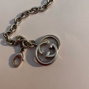 Gucci GG silver charm bracelet 7ish inches